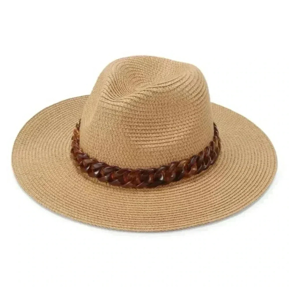 Kendall & Kylie Accessories - KENDALL + KYLIE
Chunky Chain-Trim Boater Hat